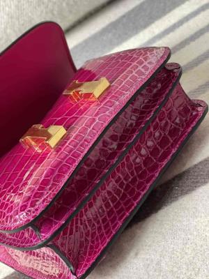 wholesale quality hermes constance 19 shinny niloticus crocodile j5 rose scheherazade ghw